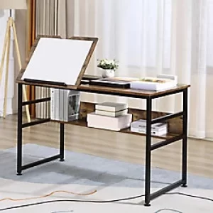 Image of Homcom Desk Rustic Brown 600 x 750 mm
