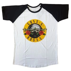Image of Guns N' Roses - Circle Logo Unisex X-Large T-Shirt - Black,White