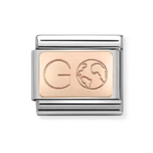 image of Nomination Classic Rose Gold Go with Earth Charm