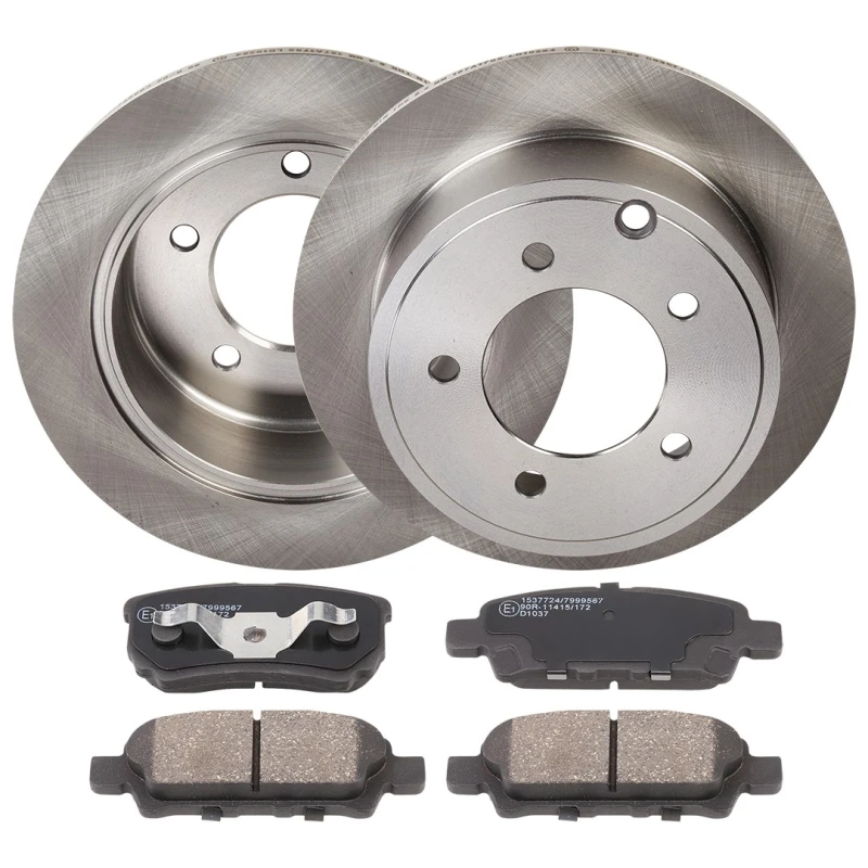 Image of RIDEX 3405B1913 Brake disc and pads set Rear Axle, Brake Disc Type: Solid, with acoustic wear warning Brake Set,disc brakes (3405)