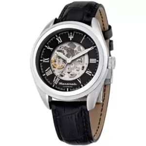 image of Gents Maserati Traguardo 45mm Auto Skel.Black D/Str Watch