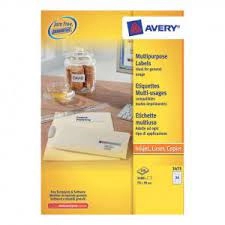 Image of Avery 70x36mm Copier Labels White 24 Per Sheet 2400 Labels