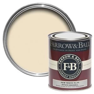Image of Farrow & Ball Estate New white No. 59 Eggshell Metal & wood Paint 0.75L