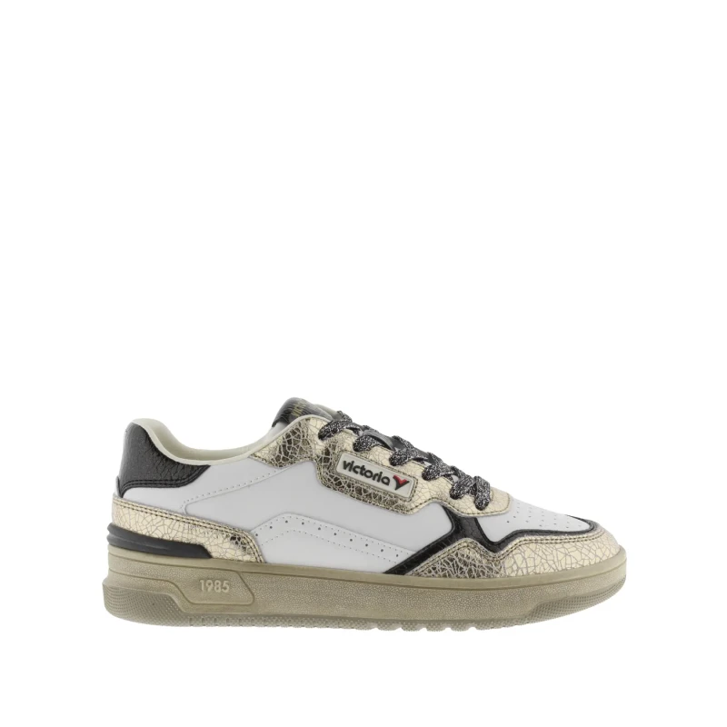 Image of Victoria Metallic leather-effect trainers For Her Victoria C80 Beige Female 36