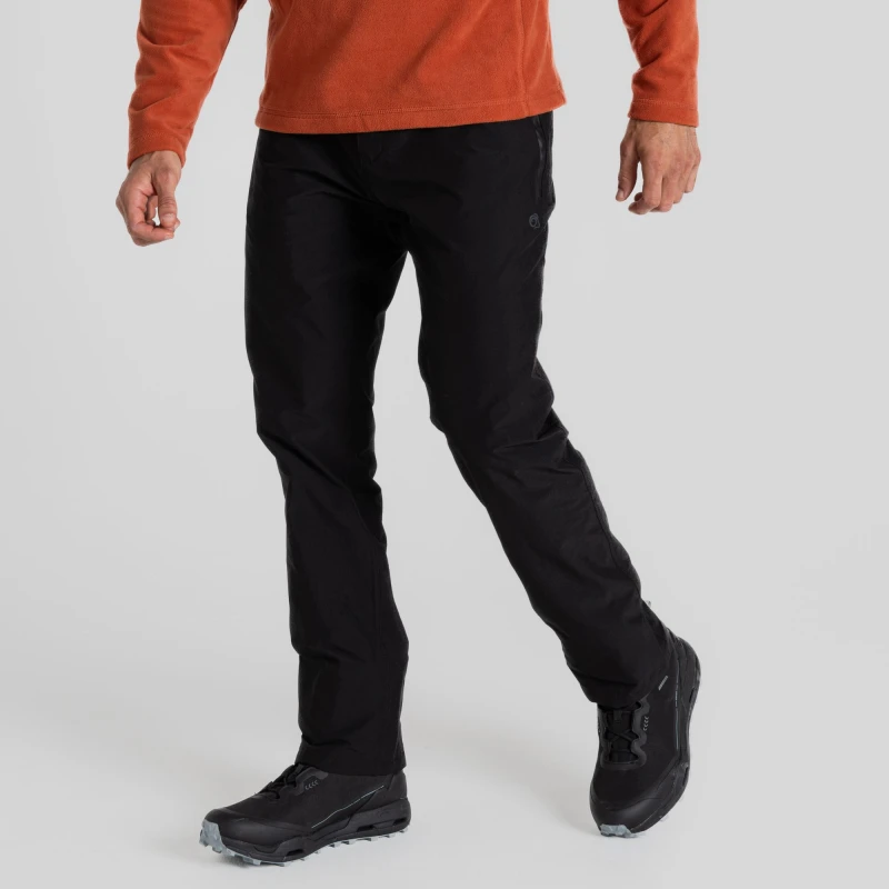 Image of Craghoppers Craghoppers Men Aquadry 'Kiwi Pro II' Regular Fit Hiking Trousers in Black Size: 30R Black 30R Male 5054904717217