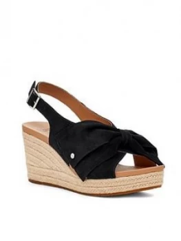 Image of UGG Yaldra Wedge Sandal - Black, Size 7, Women