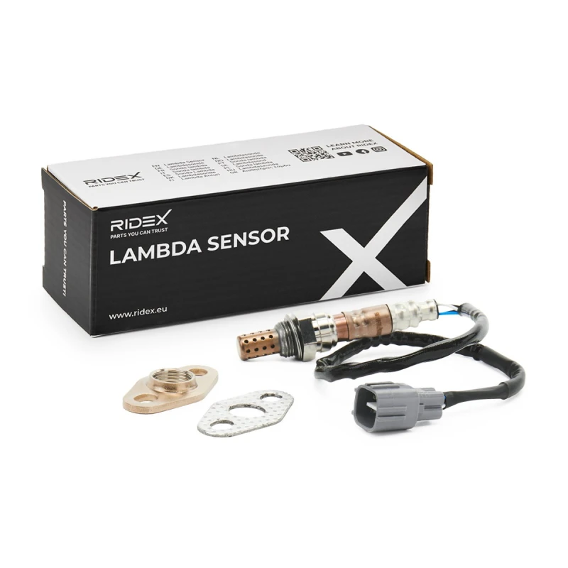 Image of RIDEX 3922L0645 Lambda sensor with flange, with gasket/seal Lambda Sensor (3922)