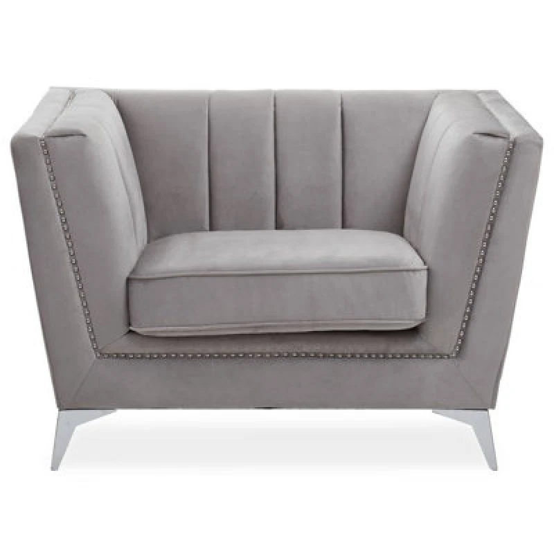 Image of Premier Housewares Interiors by Premier Hansa Velvet Chair Grey