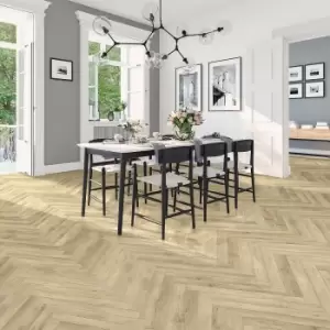 image of Kraus Rigid Core Herringbone Luxury Vinyl Floor Tile - Wistow Oak