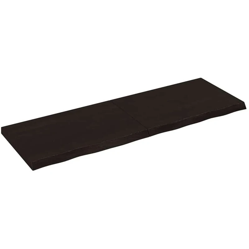 Image of Vidaxl Wall Shelf Dark Grey 120X40X4cm Treated Solid Wood Oak, Brown 363814