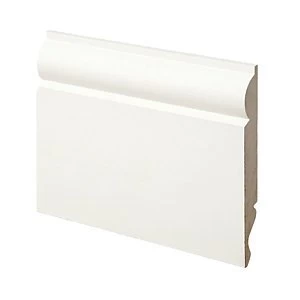 Wickes Dual Purpose TorusOgee Primed MDF Skirting 14.5 x 119 x 2400mm Pack 4