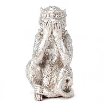 Image of HESTIA Silver Monkey Ornament - Speak No Evil