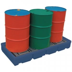 image of Slingsby Pallet Sump Poly 4 Drum Capacity Blue 321623