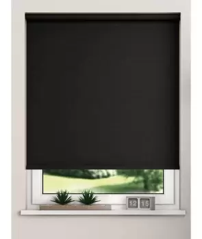 Image of NewEdgeBlinds Blackout Roller Blinds Black 105cm Width x 165cm Length