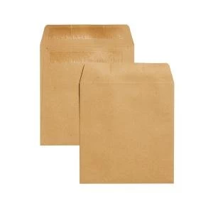 Image of Q-Connect Envelope Wage 108x102mm Plain Self Seal 90gsm Manilla Pack