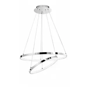 image of Netlighting Merano Charlotte Integrated LED Pendant Ceiling Light Chrome Alumini