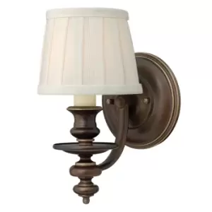 Image of Wall Light Off White Faux Alabaster Glass Royal Bronze LED E14 60W
