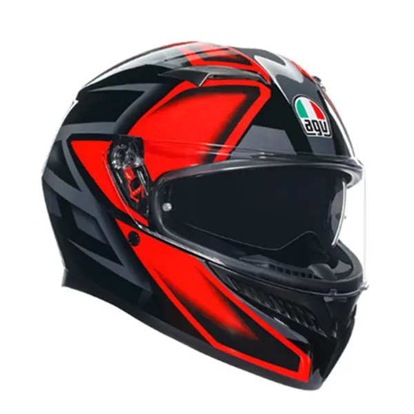 Image of AGV K3 E2206 MPLK Compound Black Red 009 Full Face Helmet Size L