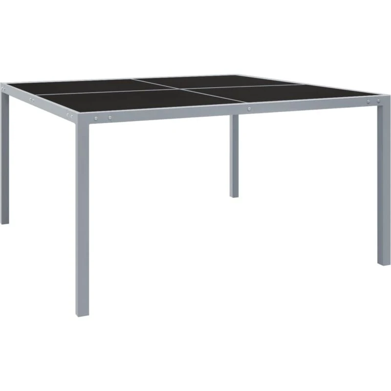 Image of VIDAXL Garden Table 130x130x72cm Grey Steel and Glass Vidaxl 8720286146248