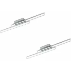 Image of Loops - 2 pack Wall Flush Ceiling Light Colour Chrome Shade Clear Plastic LED 2x10W