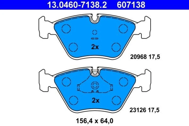 Image of ATE 13.0460-7138.2 Brake pad set excl. wear warning contact Brake Pad Set,disc brake (402)