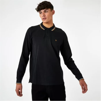 image of Jack Wills Long Sleeve Polo - Black