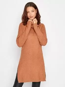 Image of Long Tall Sally Blue Roll Neck Tunic, Blue, Size 14-16, Women