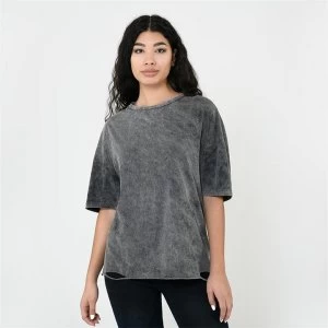 Image of Firetrap Ripped T Shirt - Grey Acid
