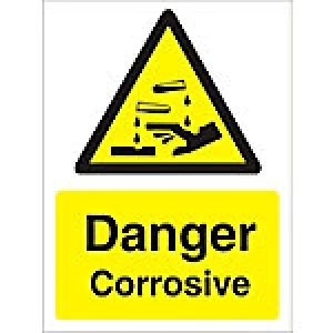 image of Warning Sign Corrosive Plastic 40 x 30 cm