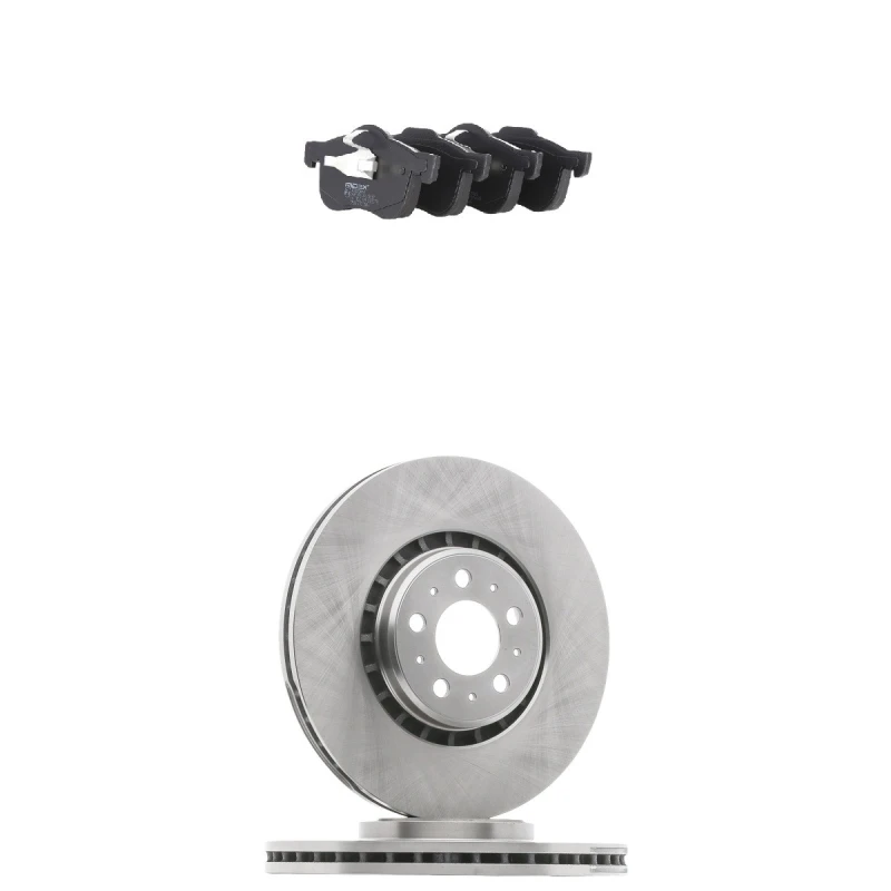 Image of RIDEX 3405B3062 Brake disc and pads set Front Axle, Brake Disc Type: Externally Vented, excl. wear warning contact Brake Set,disc brakes (3405)