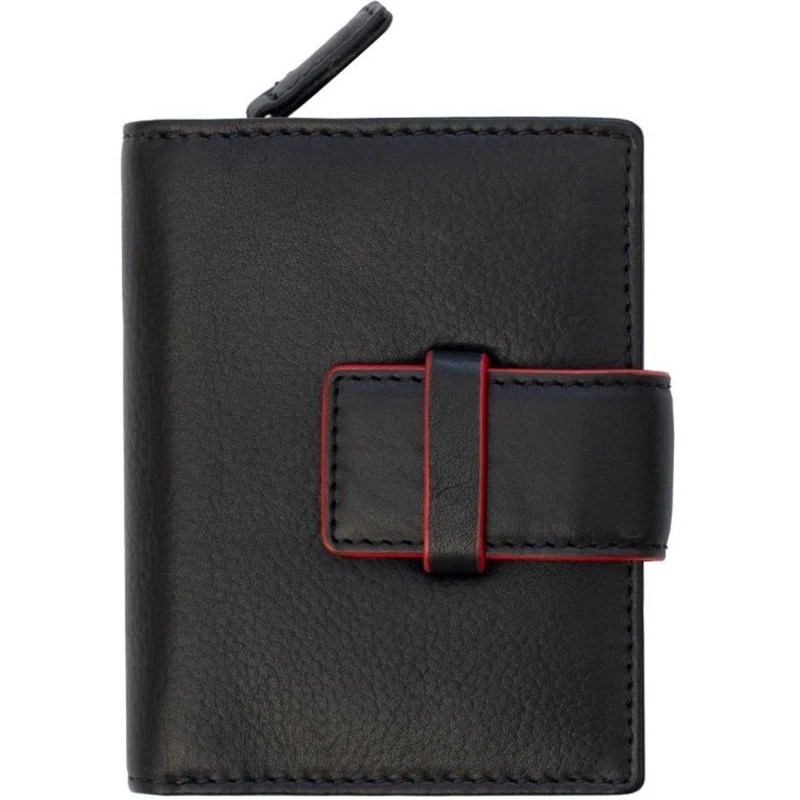 Image of PRIMEHIDE 'Alice' Leather Small Trifold Purse Black
