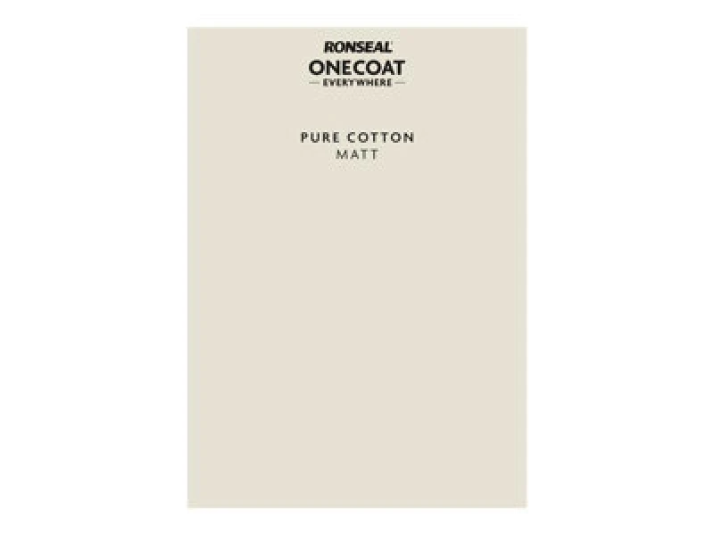 Image of Ronseal One Coat Everywhere Multi Surface Matt Paint Pure Cotton - Peel & Stick Tester A5 Natural