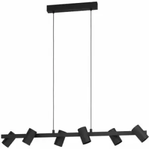 image of Loops - Pendant Ceiling Light 6 Spots Track Colour Black Shade Bulb E14 6x25W