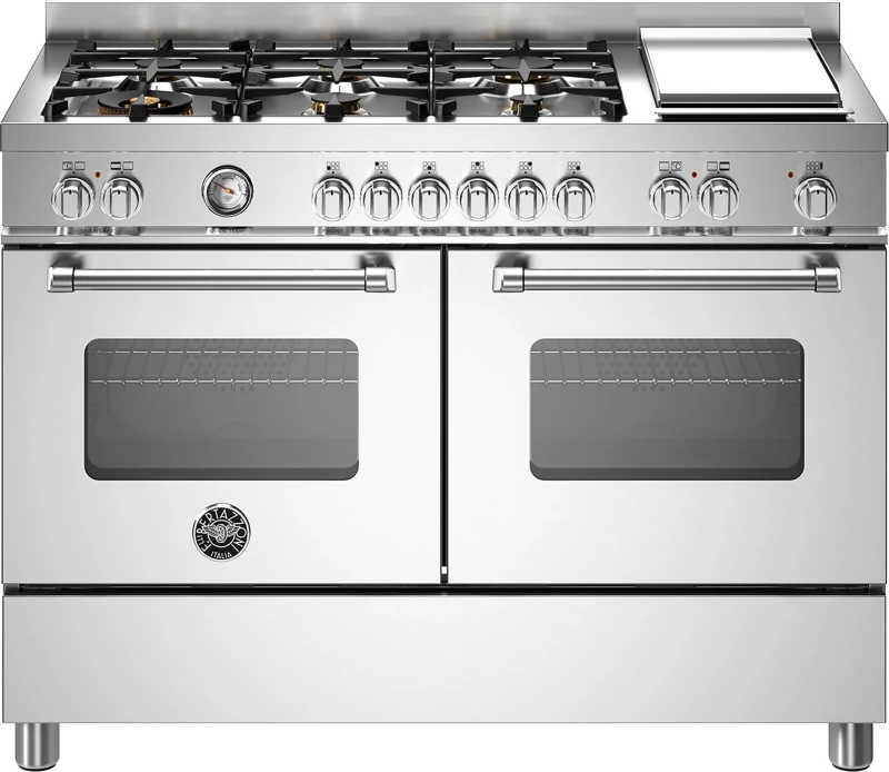 Image of Bertazzoni MAS126G2EXT 120cm Master Series Dual Fuel Range Cooker - STAINLESS STEEL MAS126G2EXT