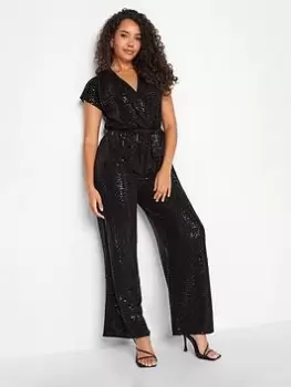 image of M&Co Black Jumpsuit, Black, Size 12, Women