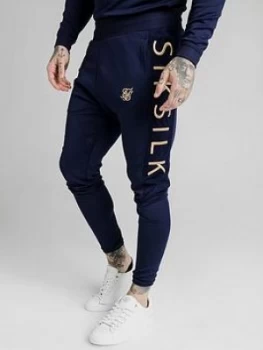 Image of SikSilk Fitted Panel Cuff Pants - Navy
