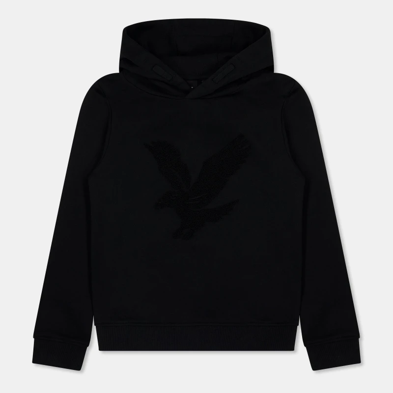 Image of Lyle and Scott Kids Big Logo Pull Over Hoodie Black Z865 male 8-9Y