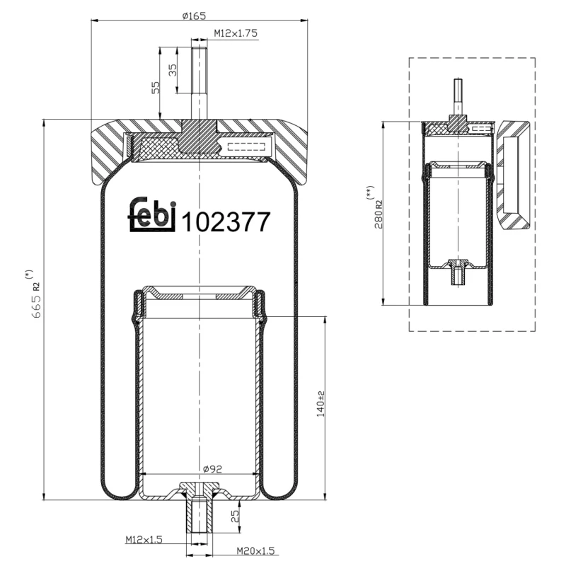 Image of Boot, air suspension FEBI BILSTEIN 102377
