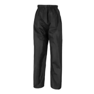 Image of Result Core Kids/Childrens Unisex Stormdri Rain Over Trouser / Pants (11-12 years) (Black)