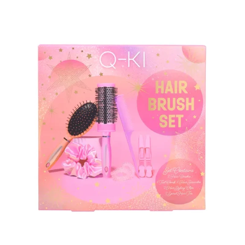 Image of Q-KI Hair Brush Set Gift Set 8 Pieces