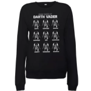 Image of Star Wars Many Faces Of Darth Vader Womens Sweatshirt - Black