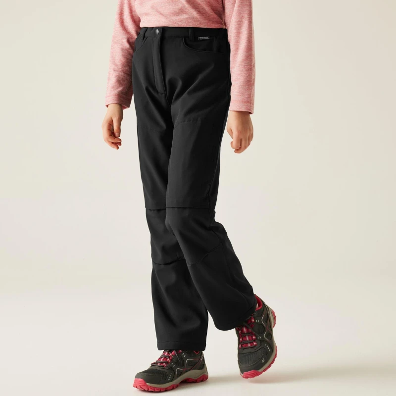 Image of Children's waterproof softshell trousers Regatta Noir Unisex 13 ans