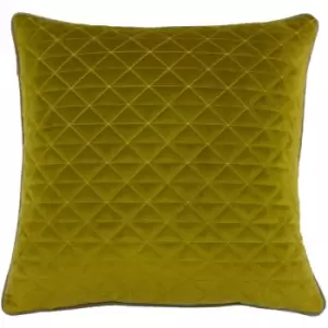 Image of Riva Home Quartz Cushion Cover with Geometric Diamond Design (One Size) (Moss Green/Taupe) - Moss Green/Taupe