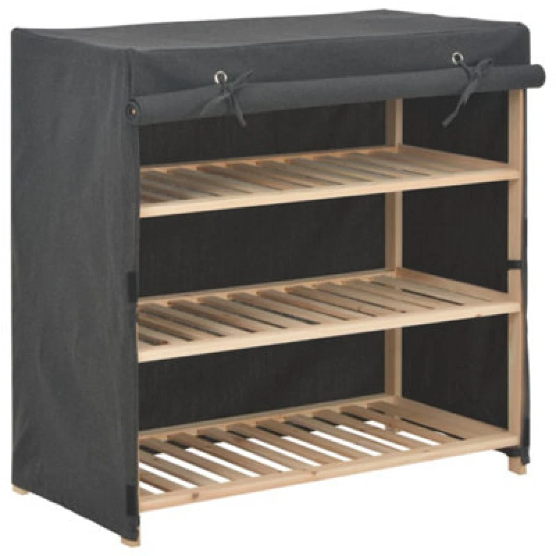 Image of Vidaxl Shoe Cabinet With Cover Grey 79X40X80 Cm Fabric