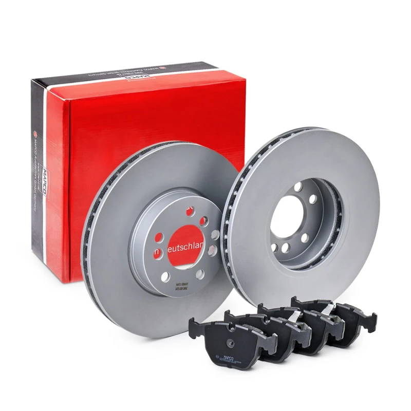 Image of MAPCO 47708HPS Brake disc and pads set Front Axle, Brake Disc Type: Vented, incl. wear warning contact, with anti-squeak plate Brake Set,disc brakes