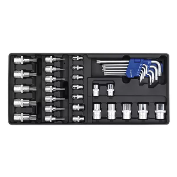 image of Sealey TBT08 Tool Tray with TRX-Star Key, Socket Bit & Socket Set 35pc