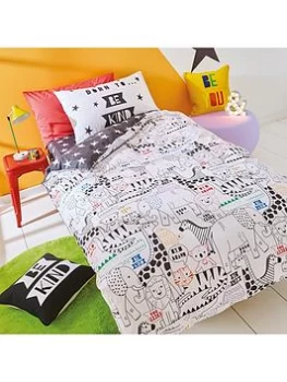 Image of Born To Be Kind Organic Cotton Duvet Set - Double, Multi
