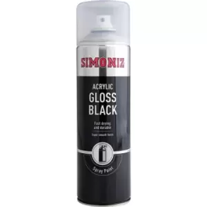 Image of SIMP15D Acrylic Gloss Black Spray Paint - 500ML