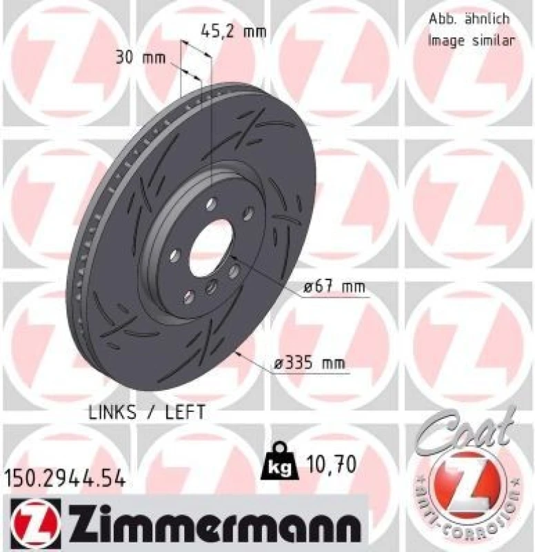 Image of ZIMMERMANN Brake disc ZIMMERMANN 150.2944.54