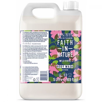 Image of Faith in Nature Wild Rose Body Wash - 5L